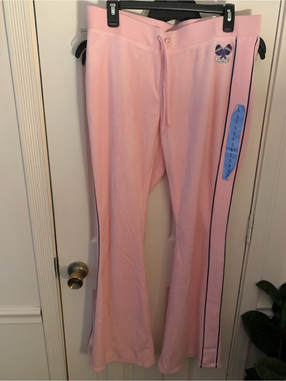 NWT - Juicy Couture Women's Velour Pickleball Pant Size L Large Pink